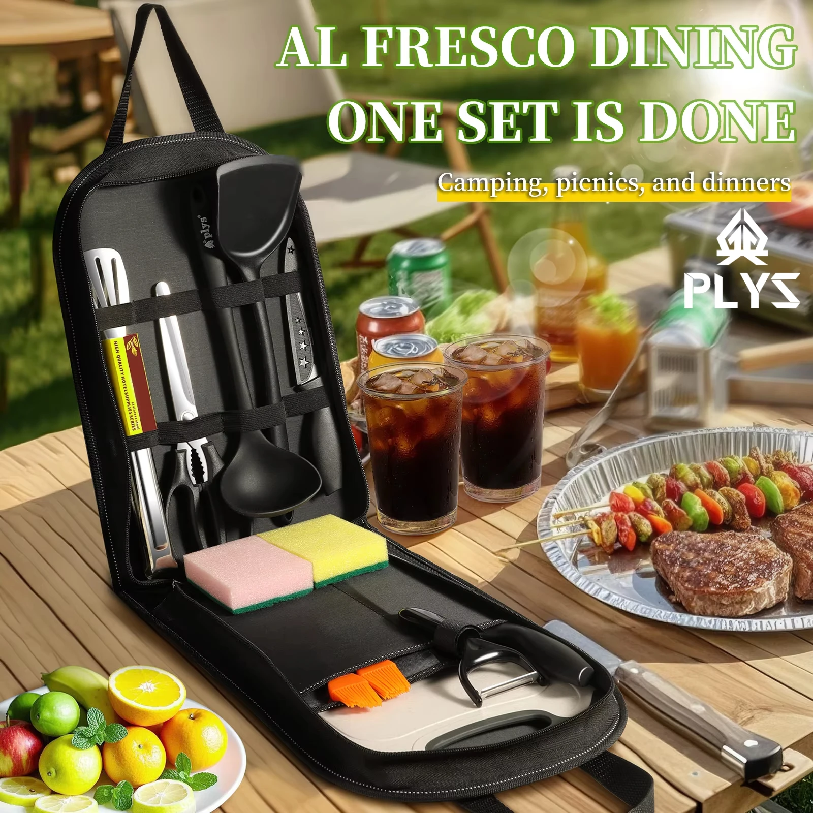 Camping Cooking Bundle - Portable outdoor utensils set of 10