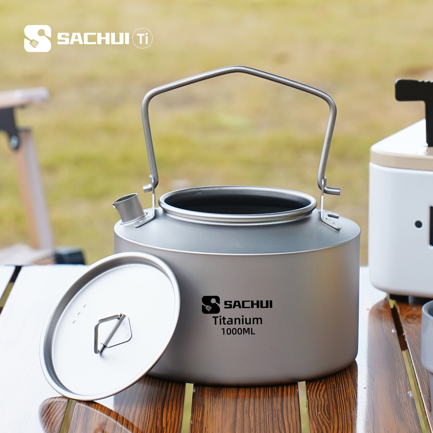 Camping Cooking Books - 1000ML Pure Titanium Kettle Outdoor Ultralight