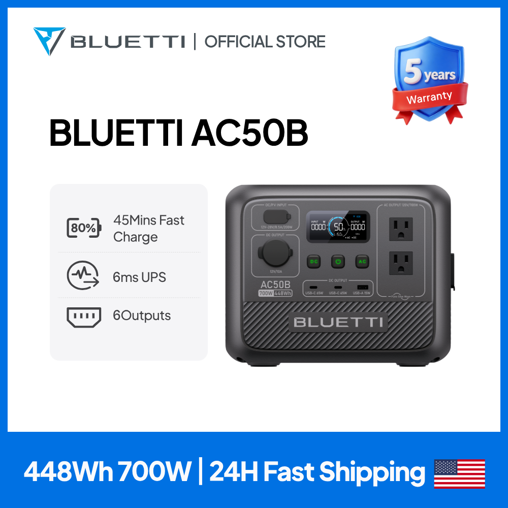 Camping Cooking Can - BLUETTI AC50B Portable Power Station 700W