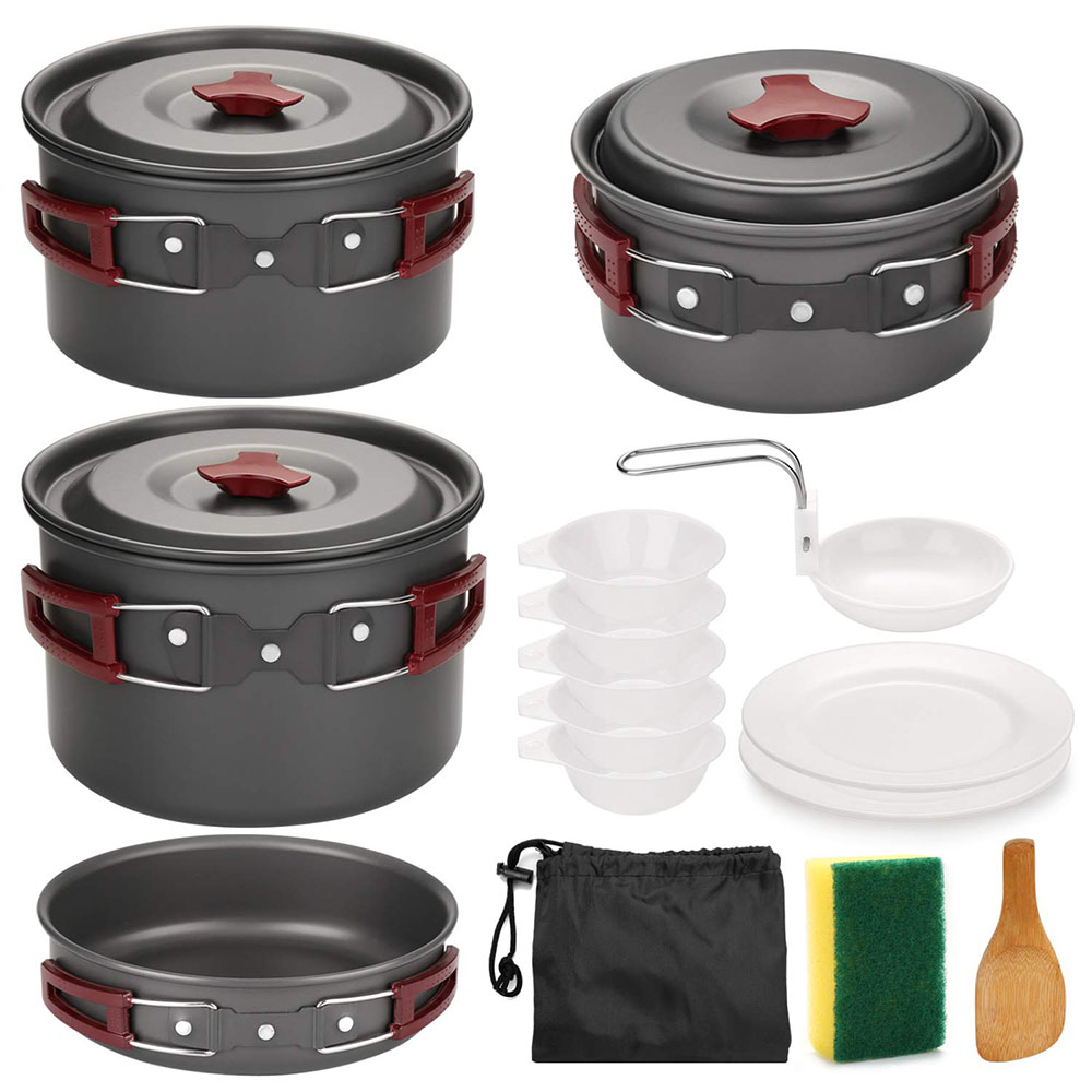 Camping Cooking Kitchen Set - Outdoor Camping Cookware Kit Non Stick