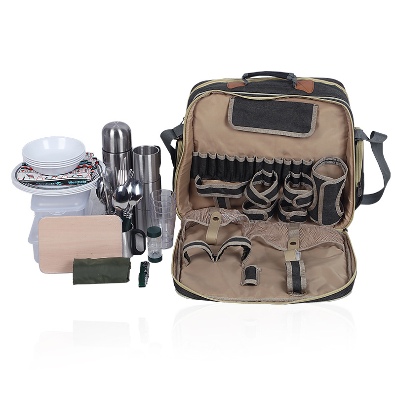 Portable Luxury Camping Picnic - огляд і ціна Camping Cooking Set For 4