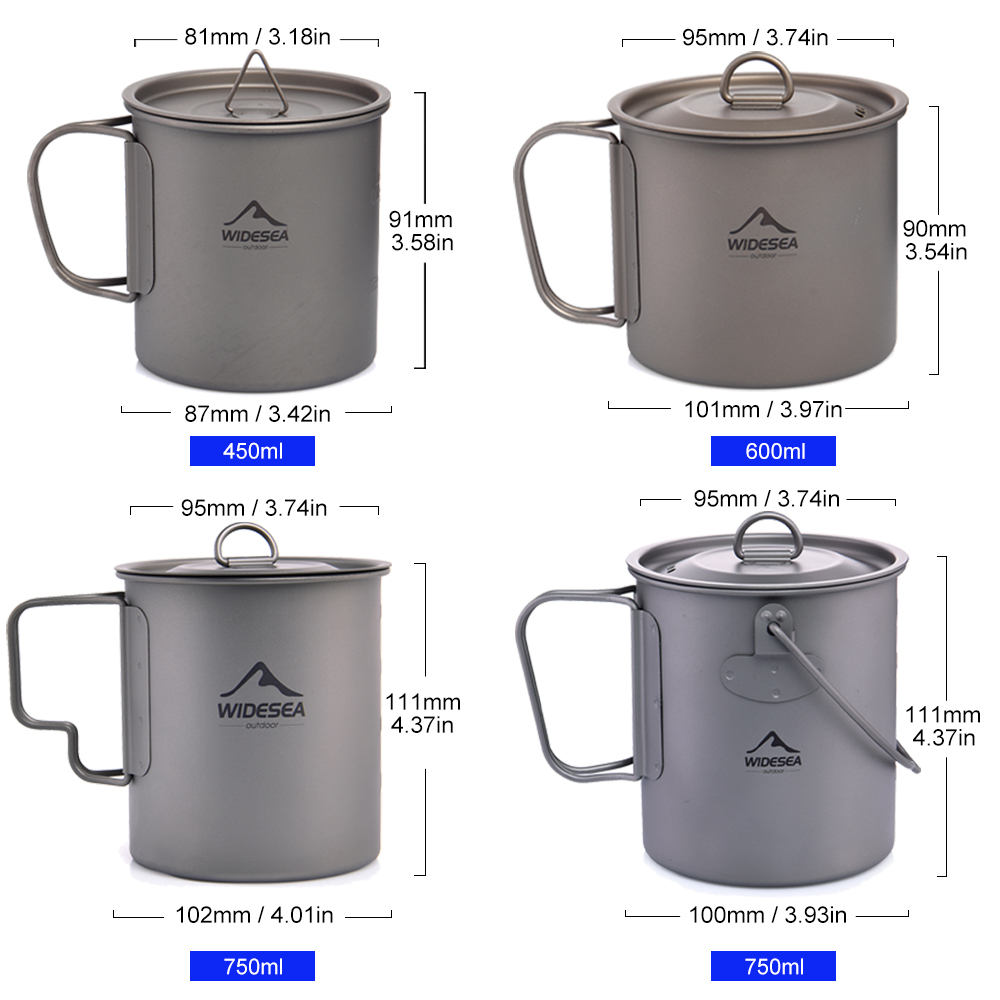 Widesea Camping Mug Titanium C - огляд і ціна Camping Cooking Bundle