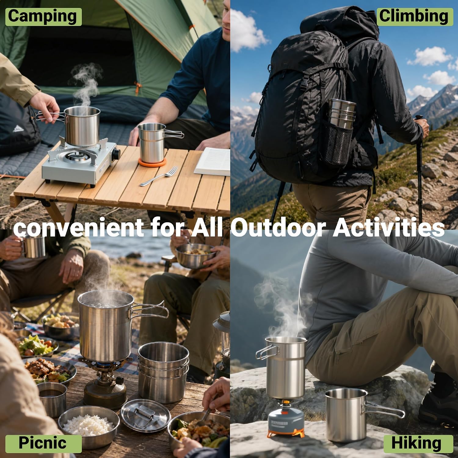 Foldable Camping Cups Mugs Cam - огляд і ціна Camping Cooking Bundle