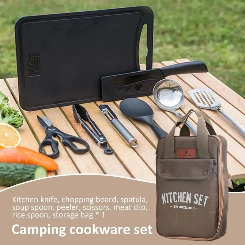 8pcs Camping Kitchen Cookware  - огляд і ціна Camping Cooking Kitchen Set
