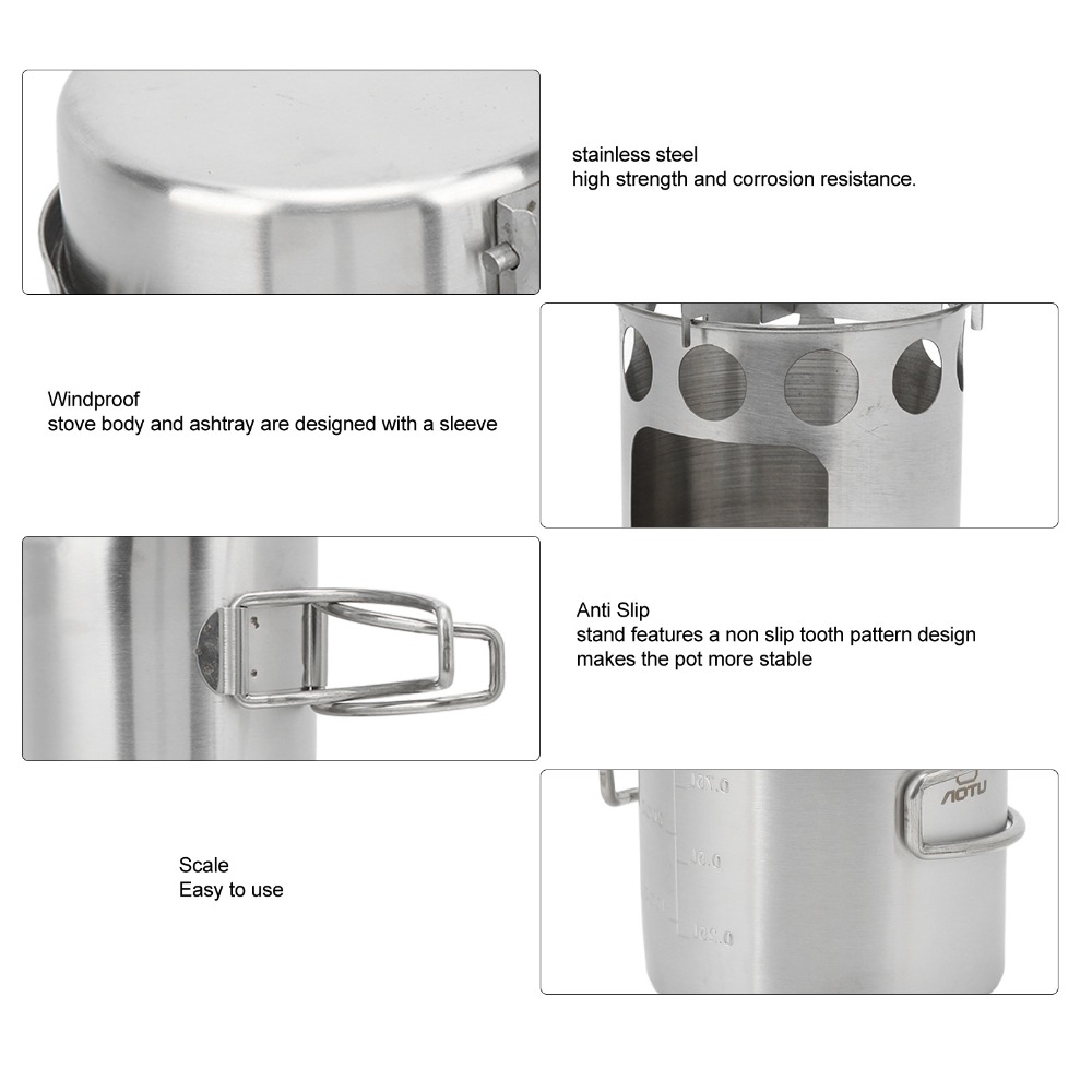 Durable Stainless Steel Campin - огляд і ціна Camping Cooking Sets