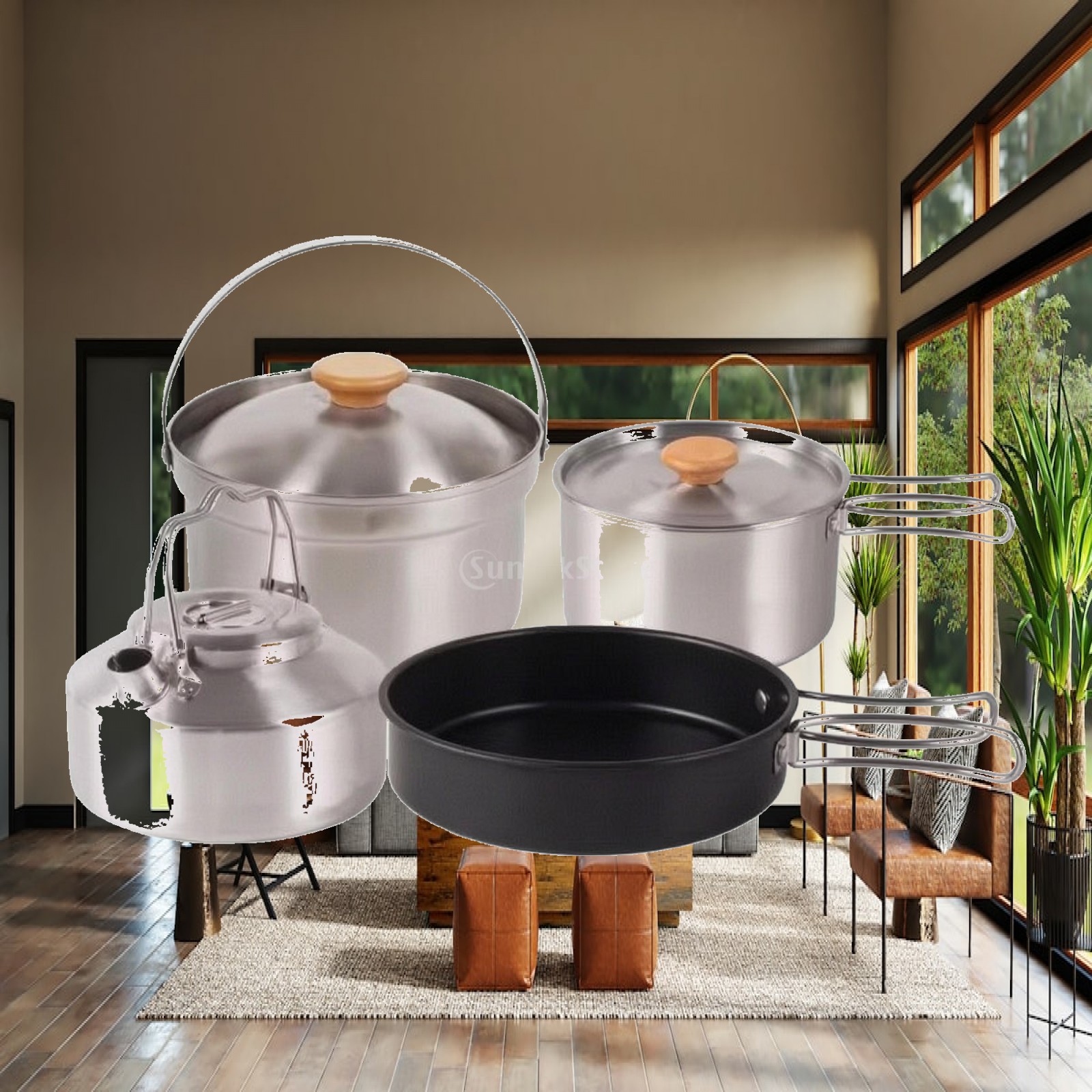 4 Pieces Stainless Steel Camp  - огляд і ціна Camping Cooking Set For 4