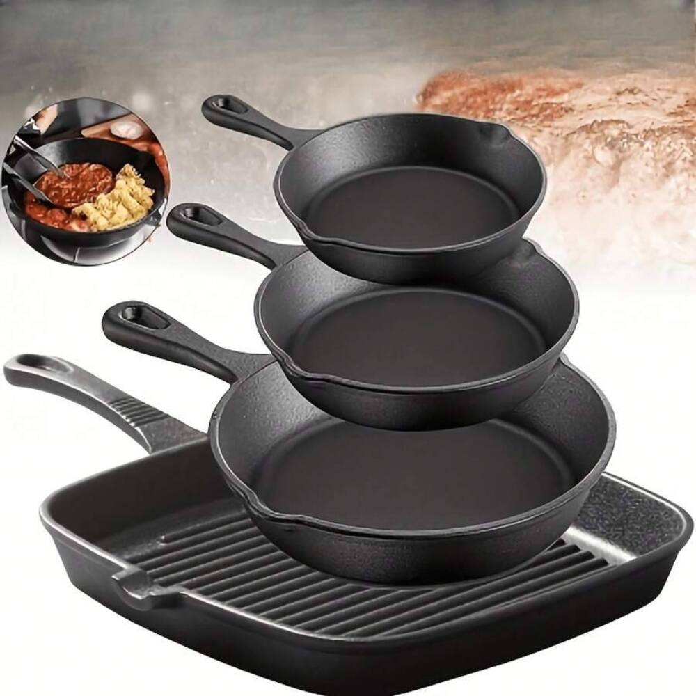 4-Piece Cast Iron Cookware Set - огляд і ціна Camping Cooking Set For 4