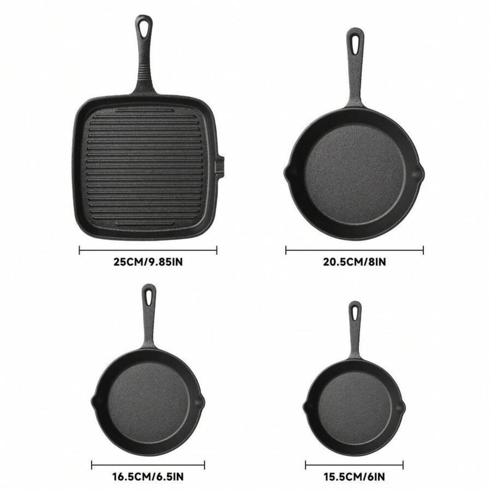 4-Piece Cast Iron Cookware Set - огляд і ціна Camping Cooking Set For 4