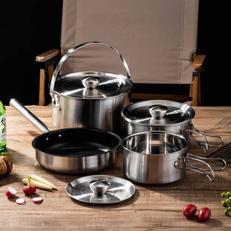 Portable Camping Picnic Cookwa - огляд і ціна Camping Cooking Set For 4