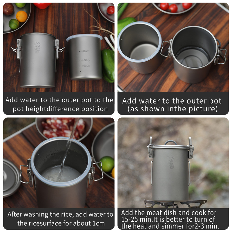 KEITH Pure Titanium Rice Cooke - огляд і ціна Camping Cooking Bundle