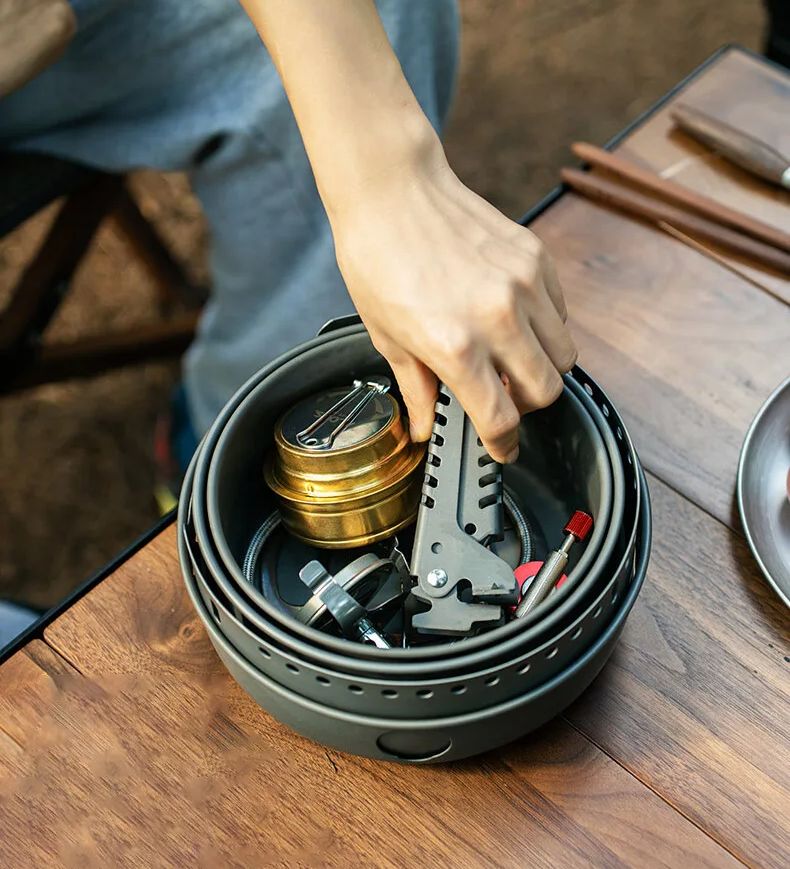 Camping Gas Stove Alcohol Stov - огляд і ціна Camping Cooking Kitchen Set