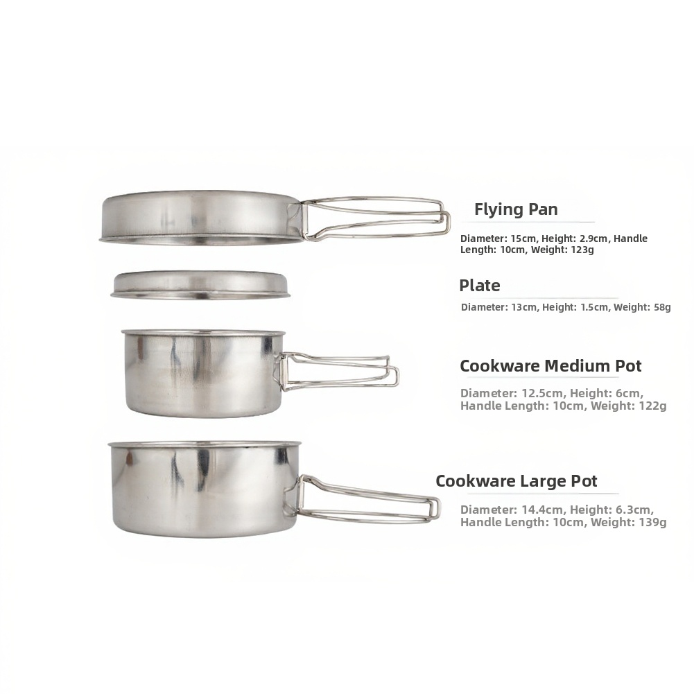 Outdoor Cooking Set 4-Piece St - огляд і ціна Camping Cooking Set For 4