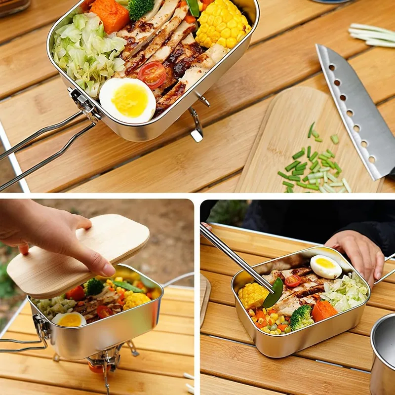 304 Stainless Steel Lunch Box  - огляд і ціна Camping Cooking Container