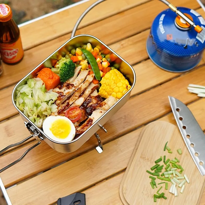 304 Stainless Steel Lunch Box  - огляд і ціна Camping Cooking Container