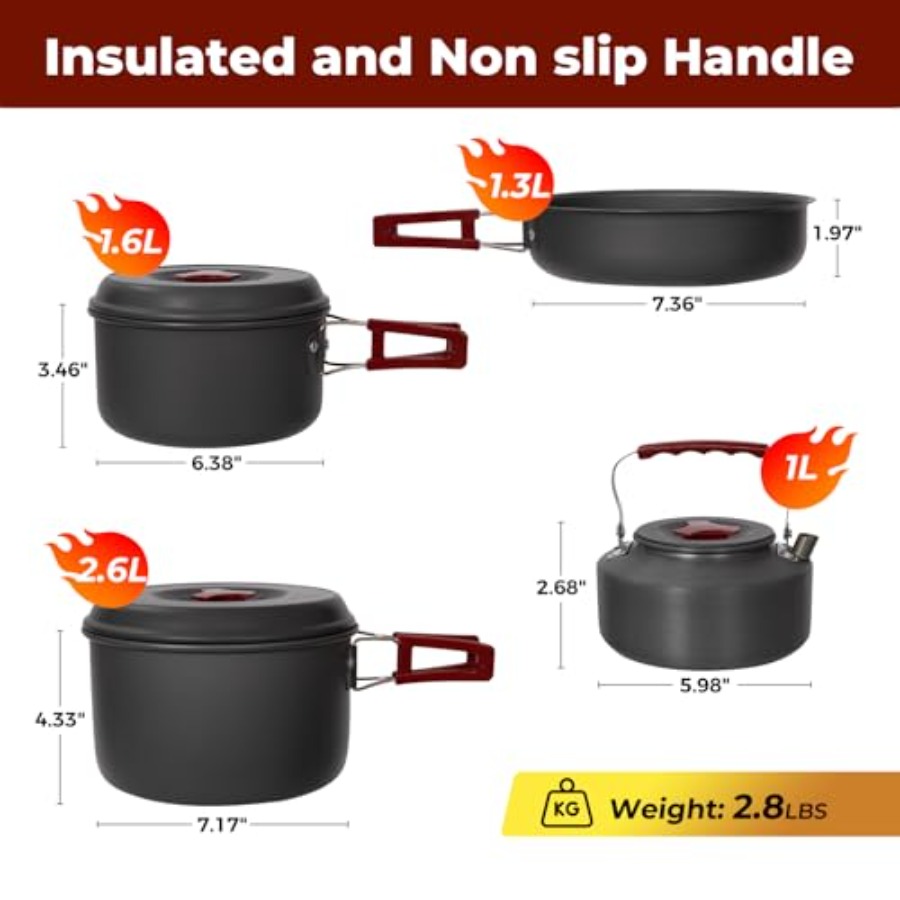 24//11/8/4 Camping Cookware Me - огляд і ціна Camping Cooking Set For 4