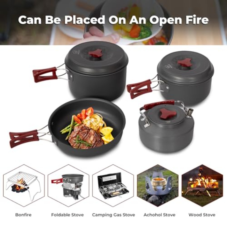 24//11/8/4 Camping Cookware Me - огляд і ціна Camping Cooking Set For 4