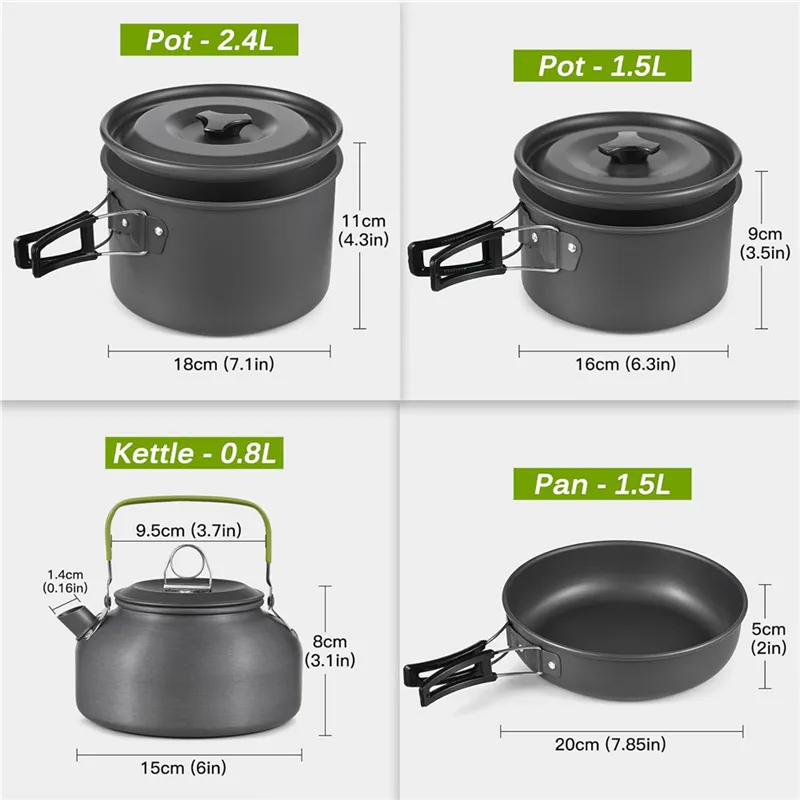Portable Camping Cookware Set  - огляд і ціна Camping Cooking Set For 4