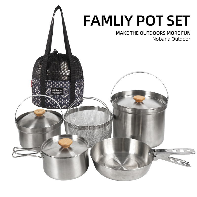 NOBANA Newest Outdoor Stainles - огляд і ціна Camping Cooking Kitchen Set