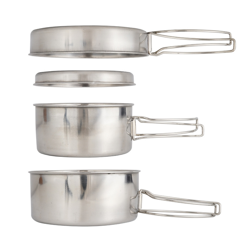 CLS 4-Piece Stainless Steel Ca - огляд і ціна Camping Cooking Set For 4