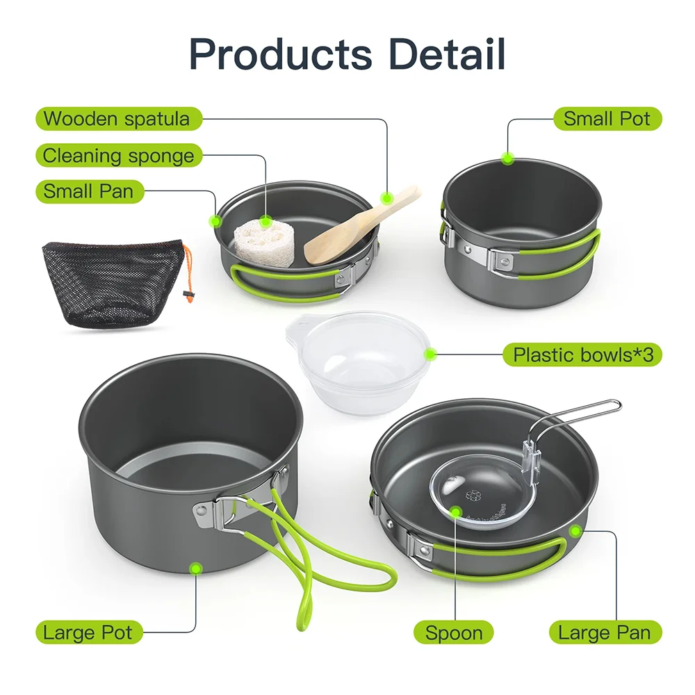 Outdoor Cooking Camping Utensi - огляд і ціна Camping Cooking Set For 4