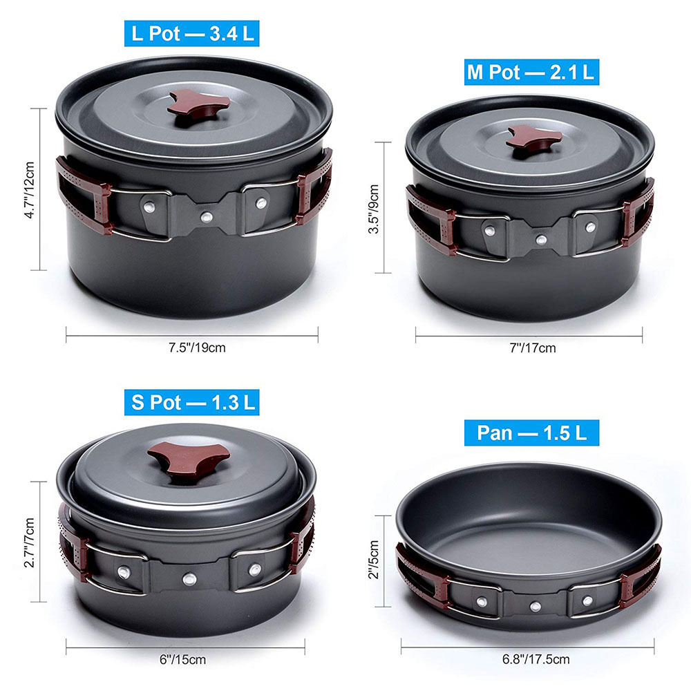 Outdoor Camping Cookware Kit N - огляд і ціна Camping Cooking Kitchen Set